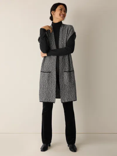 Eileen Fisher Peruvian Cotton Cloud Vest In Black/soft White