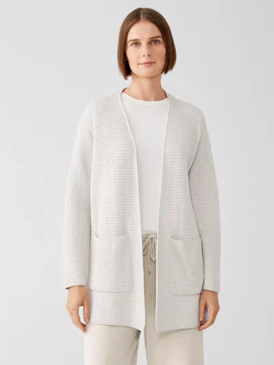 Eileen Fisher Peruvian Organic Cotton Blend Cardigan In White