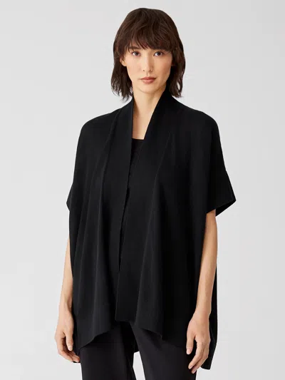 Eileen Fisher Peruvian Organic Cotton Blend Cardigan In Black