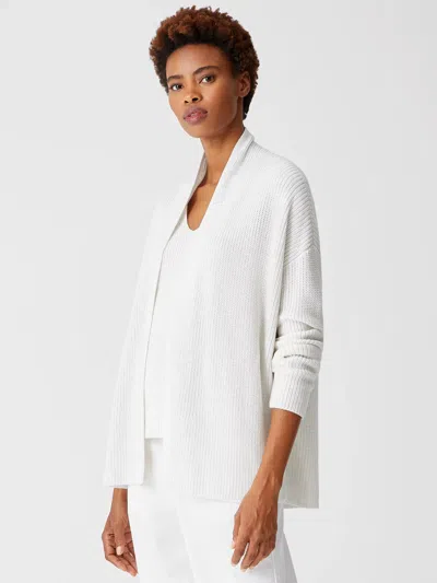 Eileen Fisher Peruvian Organic Cotton Blend Cardigan In White