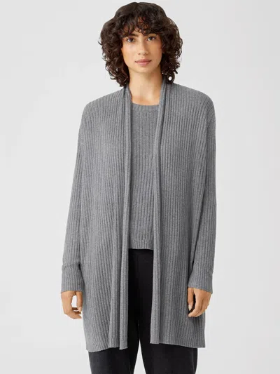 Eileen Fisher Peruvian Organic Cotton Blend Cardigan In Gray