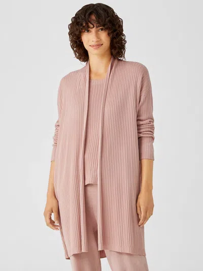 Eileen Fisher Peruvian Organic Cotton Blend Cardigan In Pink