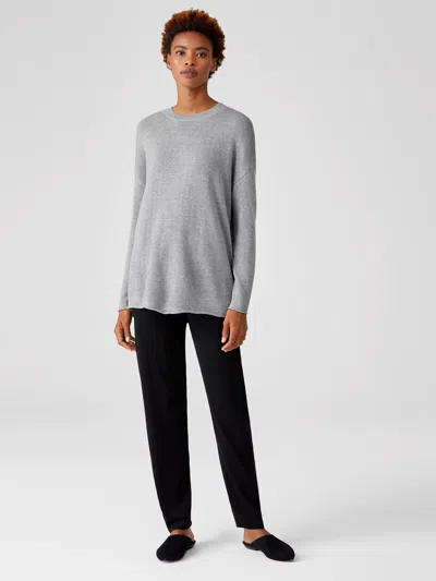 Eileen Fisher Peruvian Organic Cotton Blend Crew Neck Tunic In Gray