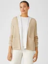 Eileen Fisher Peruvian Organic Cotton Blend Hooded Cardigan In Neutral