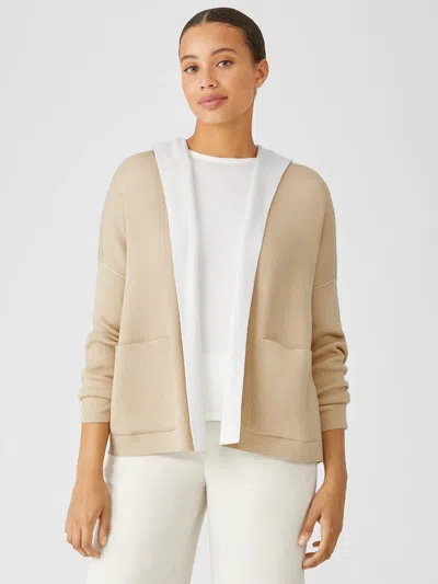 Eileen Fisher Peruvian Organic Cotton Blend Hooded Cardigan In Neutral