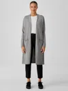 Eileen Fisher Peruvian Organic Cotton Blend Long Cardigan In Gray