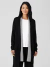 Eileen Fisher Peruvian Organic Cotton Blend Long Cardigan In Black
