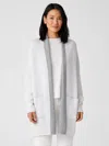 Eileen Fisher Peruvian Organic Cotton Blend Long Cardigan In White