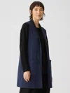 Eileen Fisher Peruvian Organic Cotton Blend Long Vest In Blue