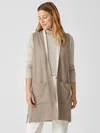 Eileen Fisher Peruvian Organic Cotton Blend Long Vest In Brown