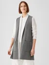 Eileen Fisher Peruvian Organic Cotton Blend Long Vest In Gray