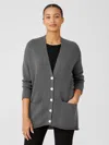 Eileen Fisher Peruvian Organic Cotton Blend V-neck Cardigan In Gray