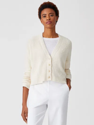 Eileen Fisher Peruvian Organic Cotton Boucle Cardigan