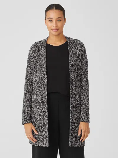 Eileen Fisher Peruvian Organic Cotton Boucle Cardigan In Gray