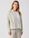 Eileen Fisher Peruvian Organic Cotton Boucle Cardigan In Gray