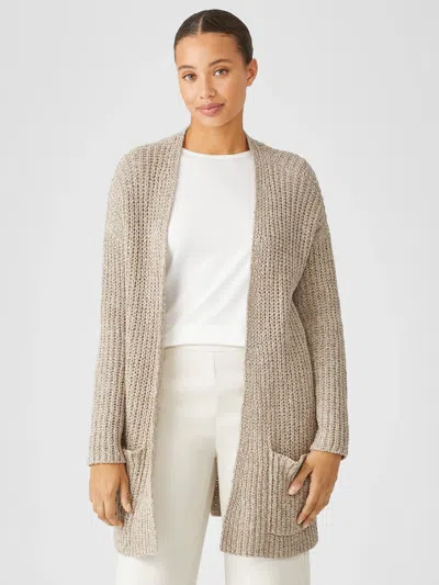 Eileen Fisher Peruvian Organic Cotton Boucle Cardigan In Neutral