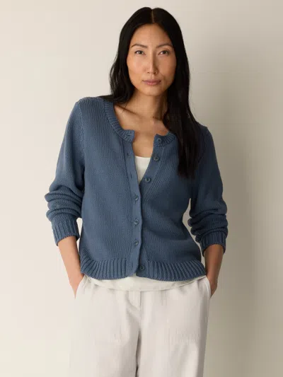 Eileen Fisher Peruvian Organic Cotton Cord Jersey Cardigan In Cold Spring
