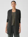 Eileen Fisher Peruvian Organic Cotton Crepe Cardigan In Green