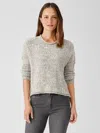Eileen Fisher Peruvian Organic Cotton Crimp Crew Neck Top In Gray
