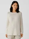 Eileen Fisher Peruvian Organic Cotton Crimp Top In Neutral