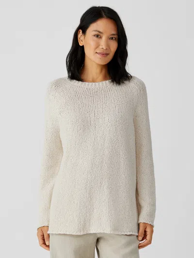 Eileen Fisher Peruvian Organic Cotton Crimp Top In Neutral