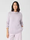 Eileen Fisher Peruvian Organic Cotton Crimp Turtleneck Top In Purple