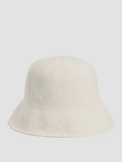 Eileen Fisher Peruvian Organic Cotton Crochet Bucket Hat In Sand