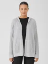 Eileen Fisher Peruvian Organic Cotton Hooded Cardigan In Gray