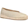 Eileen Fisher Petals Metallic Leather Wedge Espadrilles In Platinum