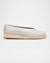 Eileen Fisher Petals Metallic Leather Wedge Espadrilles In Silver