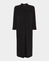 Eileen Fisher Petite 3/4-sleeve Stretch Jersey Shift Dress In Black