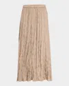 Eileen Fisher Petite A-line Crushed Silk Midi Skirt In Cocoa