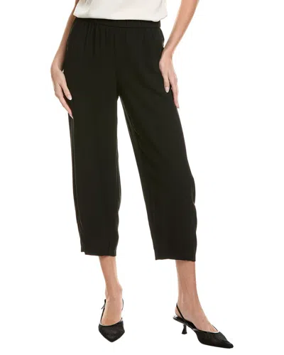 Eileen Fisher Petite Ankle Lantern Silk Pant In Black
