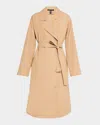 Eileen Fisher Petite Belted Lightweight Trench Coat In Biscuit