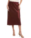 Eileen Fisher Petite Bias Silk-blend Midi Skirt In Red