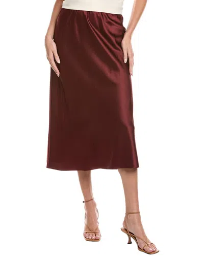 Eileen Fisher Petite Bias Silk-blend Midi Skirt In Red