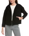 Eileen Fisher Petite Boxy Wool-blend Jacket In Black