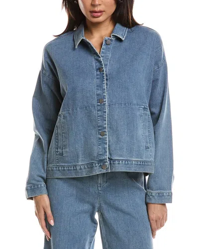 Eileen Fisher Petite Classic Collar Jacket In Blue