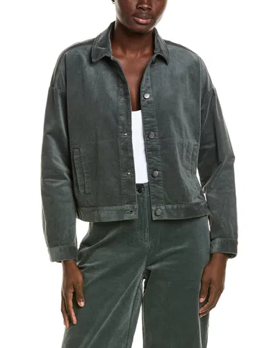 Eileen Fisher Petite Classic Collar Jacket In Green