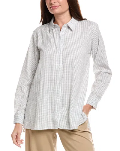 Eileen Fisher Petite Classic Collar Silk Shirt In White