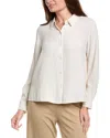 Eileen Fisher Petite Classic Collar Silk Shirt In White
