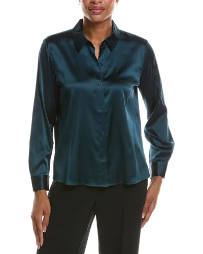Eileen Fisher Petite Classic Silk-blend Shirt In Yellow