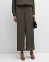 Eileen Fisher Wide Ankle Pant In Taupe