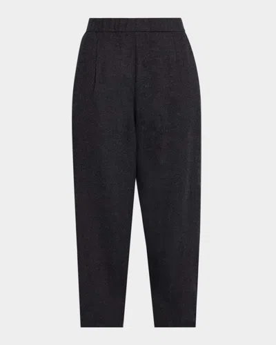 Eileen Fisher Petite Cropped Melange Jersey Lantern Pants In Animal Print