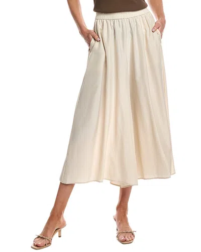 Eileen Fisher Petite Cropped Silk Wide Pant In Brown