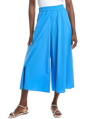 Eileen Fisher Petite Cropped Wide Pant In Blue