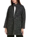 Eileen Fisher Petite Curly Alpaca & Wool-blend Coat In Black