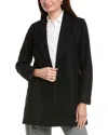 Eileen Fisher Petite Felted Wool Long Blazer In Black
