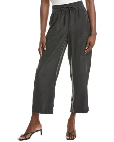 Eileen Fisher Petite Flare Silk Cargo Pant In Black