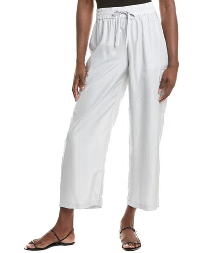Eileen Fisher Petite Flare Silk Cargo Pant In White